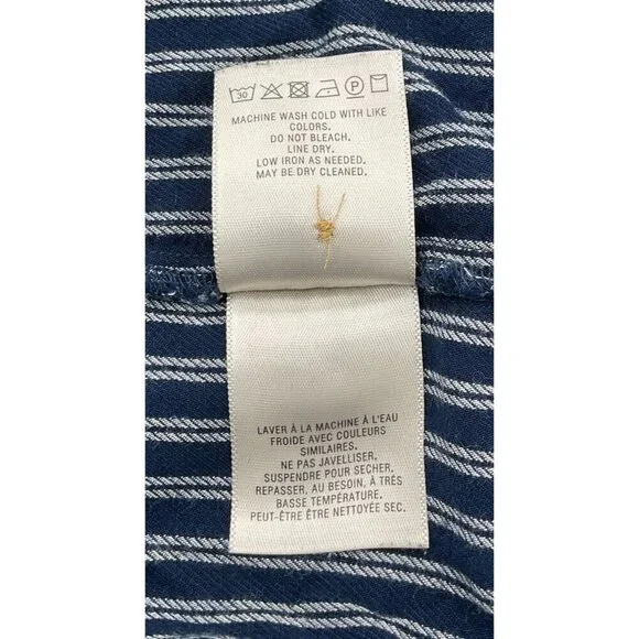 Anthropologie Maeve Clotille Navy & White Striped Off-the-Shoulder LS Top Sz 4 - Picture 9 of 10